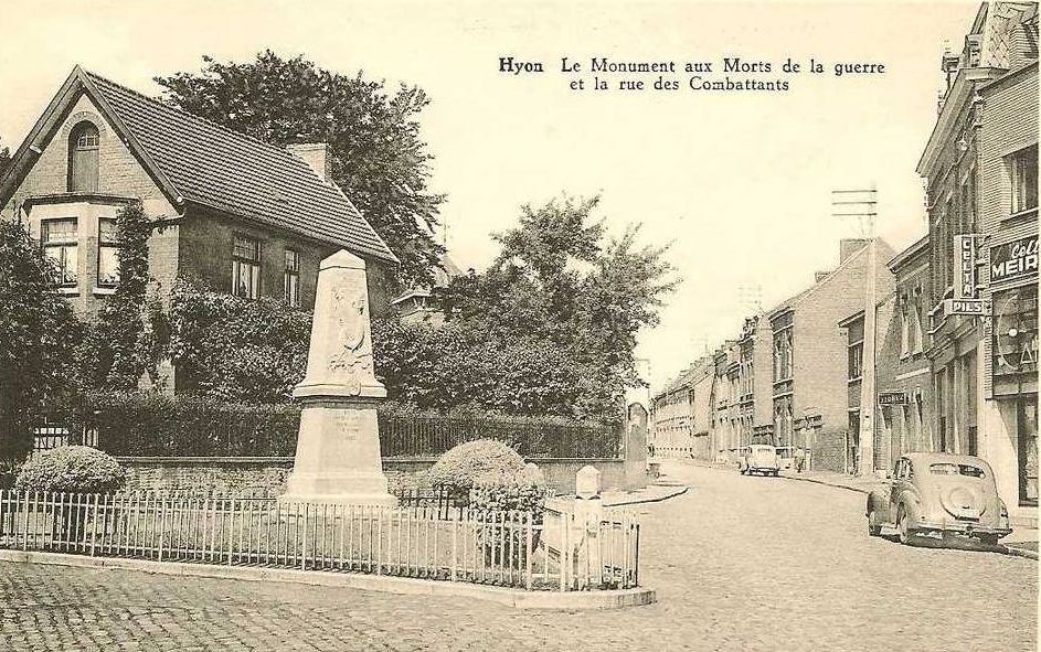 Hyon : le monument aux morts de la guerre - Rue des combattants.