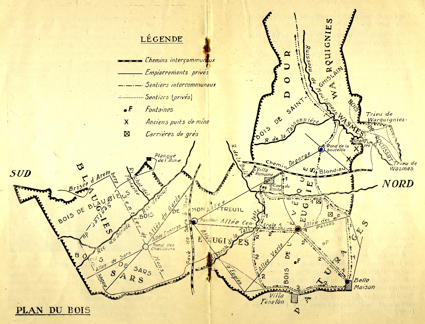 Pâturages : Plan  de la Forêt de Colfontaine.