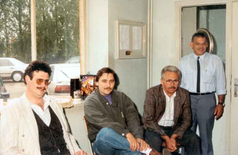 De gauche  droite : Umbetto Zoppe, Serge Piersotte, Michel Delrue et Jacques Cornez