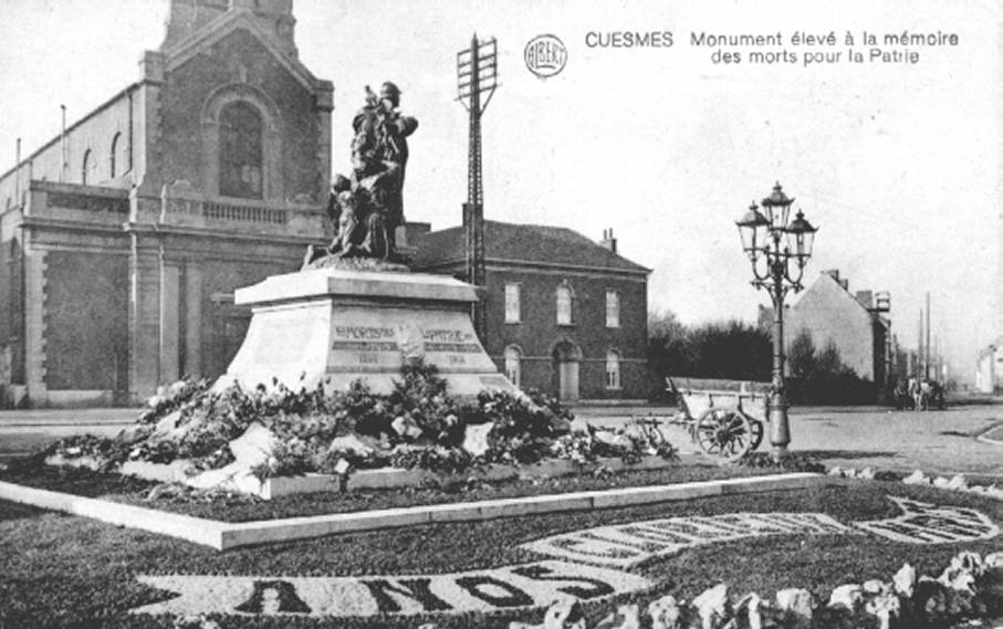 Cuesmes : Monument lev  la mmoire des morts pour la Patrie (oblitration :1922).