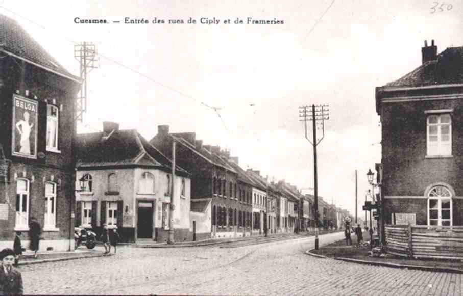 Cuesmes : entre des rues de Ciply et de Frameries