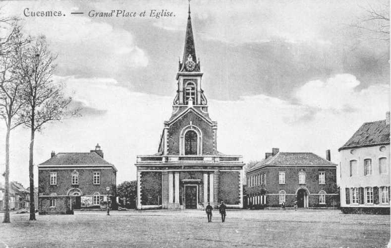 Cuesmes : Grand' place et glise