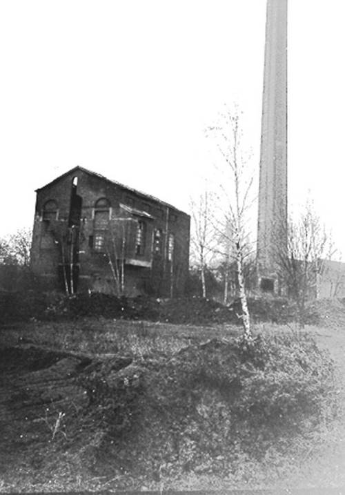 Cuesmes : Puits n14 de la S.A. des Charbonnages du Levant du Flnu. Ce qu'il reste de la machine d'extraction.