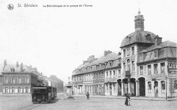 Saint-Ghislain : la Bibliothque et la pompe de l'Ourse.