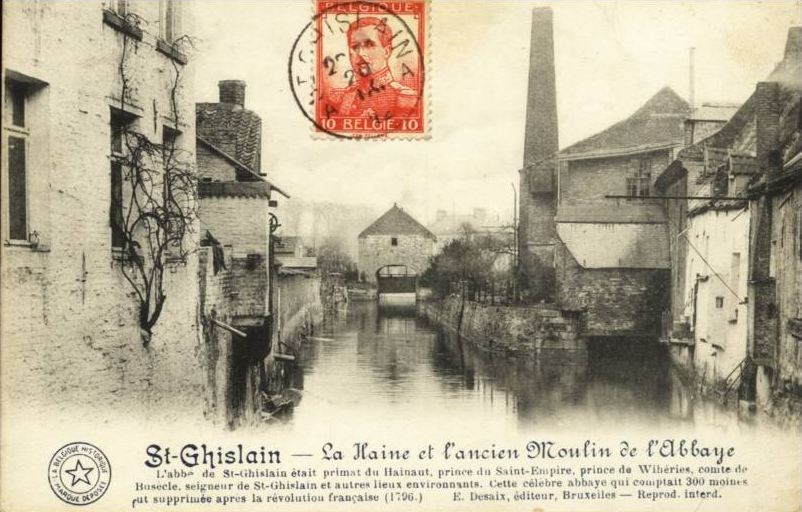 Saint-Ghislain : La Haine et lancien Moulin de lAbbaye.