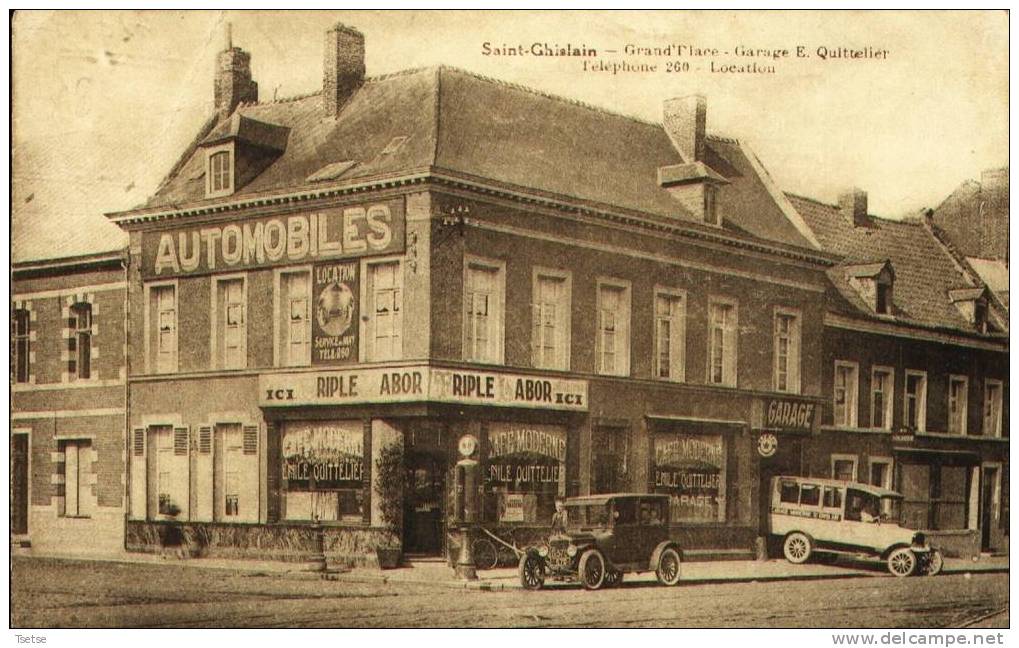 Saint-Ghislain : Caf-garage moderne  Emile QUITTELIER (vers 1928).