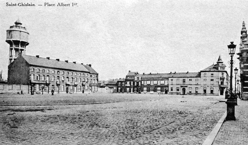 Saint-Ghislain : Place de la gare,devenue place Albert 1er aprs 1918.