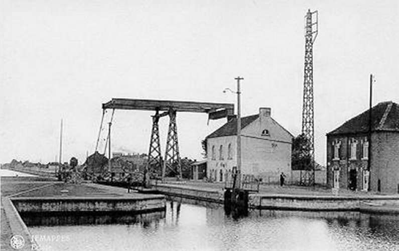 Jemappes : Canal de Mons  Cond 1922 - Ecluse de Jemappes - Maison clusire vue de l'amont.