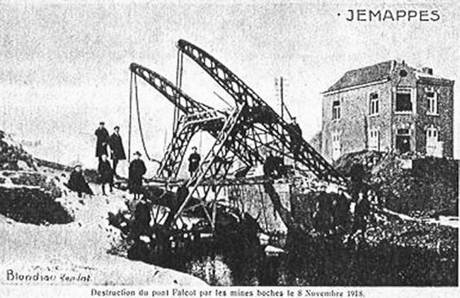 Jemappes : Destruction de l'cluse de Jemappes.