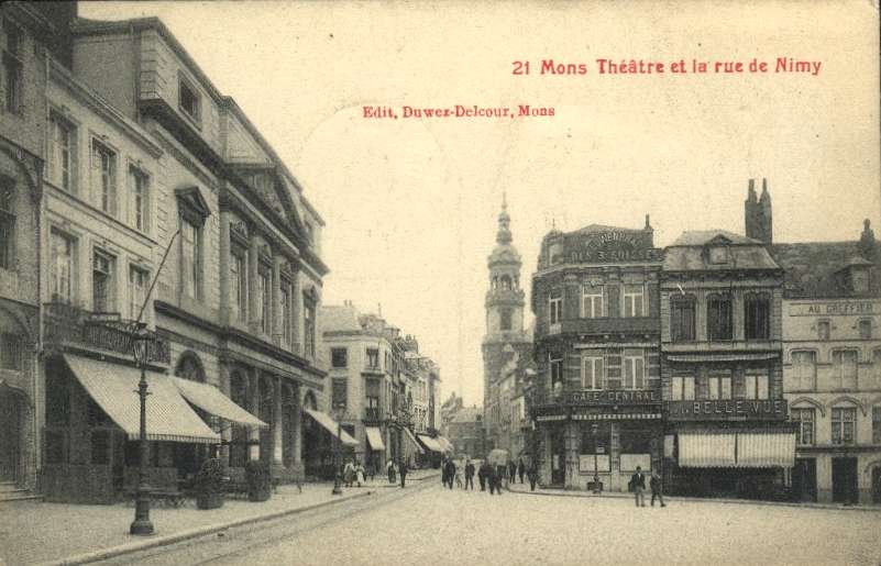 Mons : Thatre et rue de Nimy.