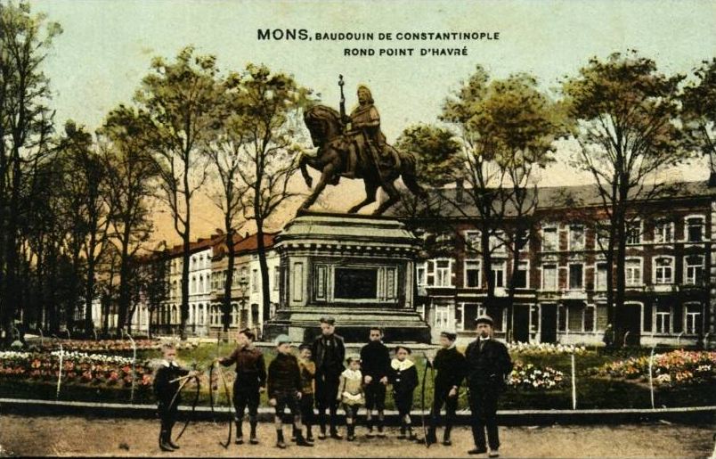 Mons : Statue de Baudouin de Constantinople, rond-point d'Havr. 