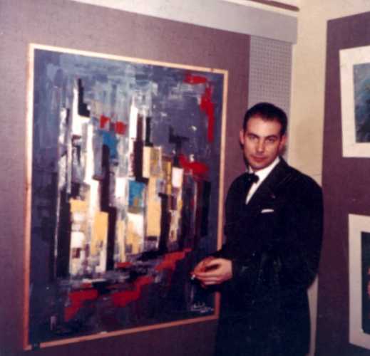 Vernissage de l'exposition "Eternit"  Bruxelles en 1960.