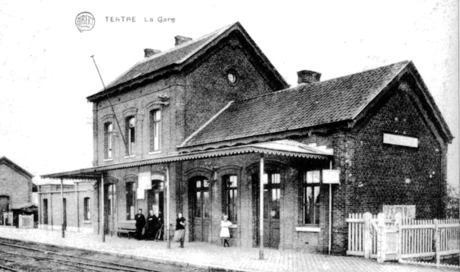 Tertre : la gare en 1882 est la premire station aprs le point d'arrt cre pour le charbonnage.