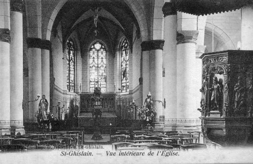 Saint-Ghislain : Vue intrieure de l'glise.