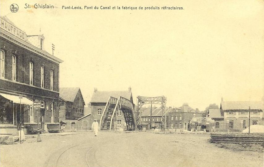 Saint-Ghislain : Pont Levis, pont du Canal et fabrique produits rfractaires.