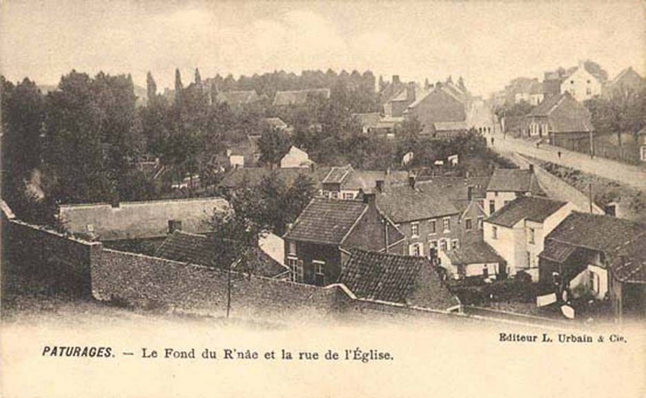 Pturages : Le Fond du R'nc et la rue de l'Eglise.