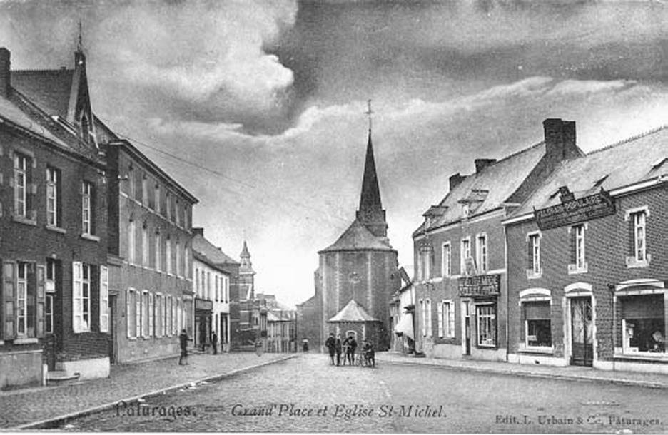 Pturages : Grand'Place et Eglise Saint-Michel.