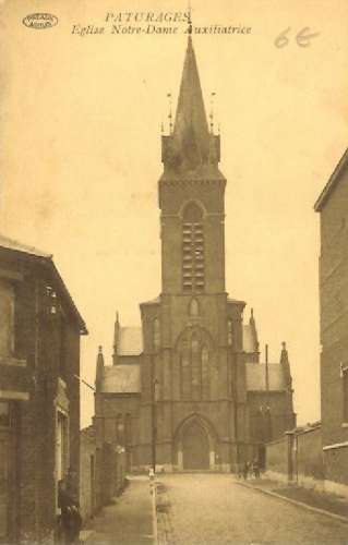 Pturages : Anciene glise Notre Dame Auxiliatrice.